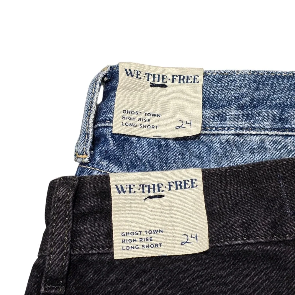 Free People We The‎ Free Ghost Town Denim Shorts Bundle Women 24 Black Blue